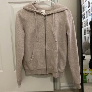 H&M basic beige zip up hoodie